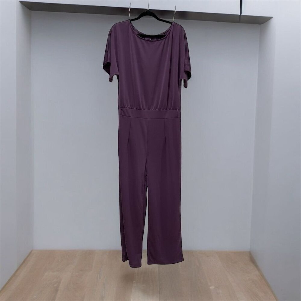 Elegant‎ Purple Short Sleeve Wide Leg Jumpsuit Women's Size XXL Party/Cocktail